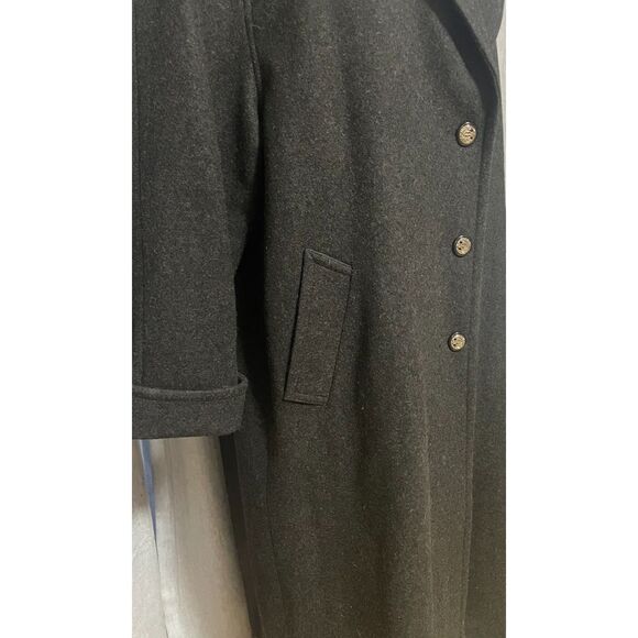Vintage Jofeld Forstmann Wool Blend Coat Size 16 Long Black 80s Classic - Picture 6 of 16